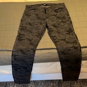 Hudson Jeans Men's Black and Gray Camo Slim Jeans